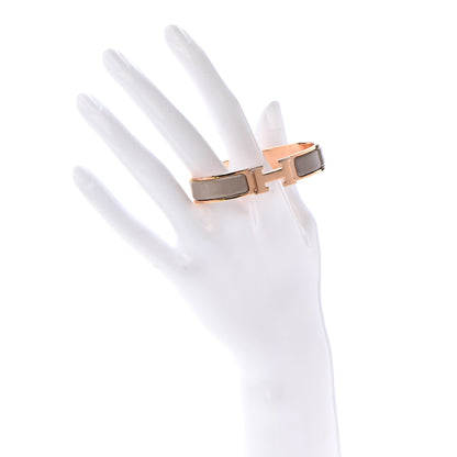 Hermes Enamel Narrow Clic Clac H Bracelet PM Marron Glace 2 of 5