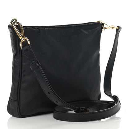 Prada Tessuto Nylon Saffiano Flat Messenger Bag Black 2 of 13