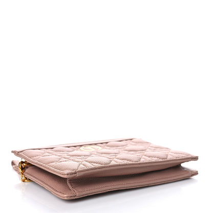 Christian Dior Calfskin Cannage Caro Zipped Pouch With Chain Fard 4 of 8