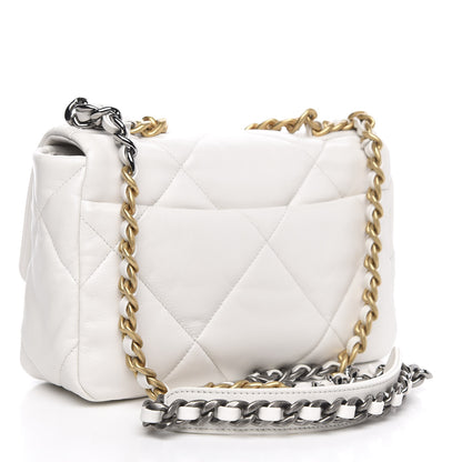 Chanel Goatskin Quilted Medium 19 Flap White 3 of 11