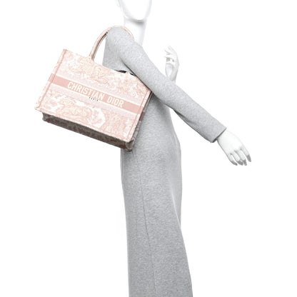 Christian Dior Canvas Embroidered Medium Dioriviera Toile De Jouy Book Tote Rose 2 of 12