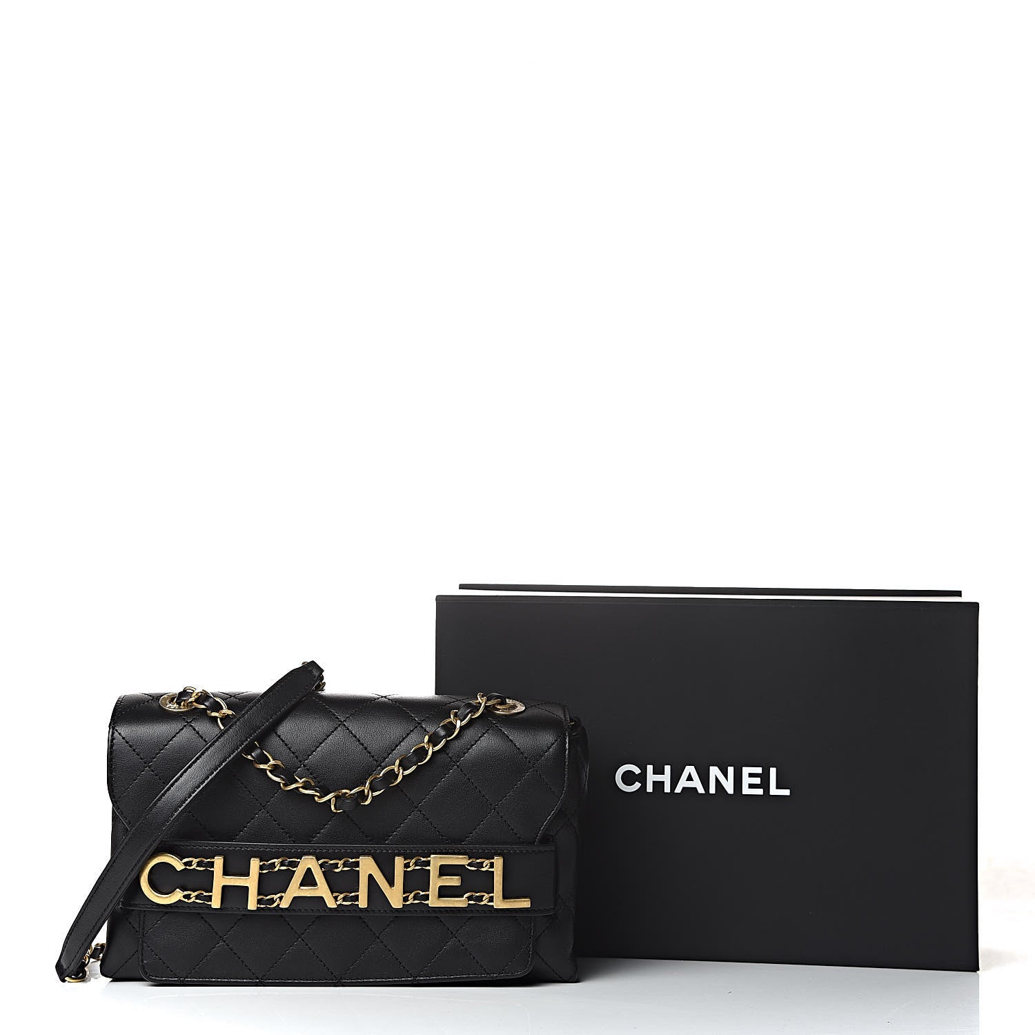 Chanel Calfskin Quilted Enchained Flap Black 12 of 12