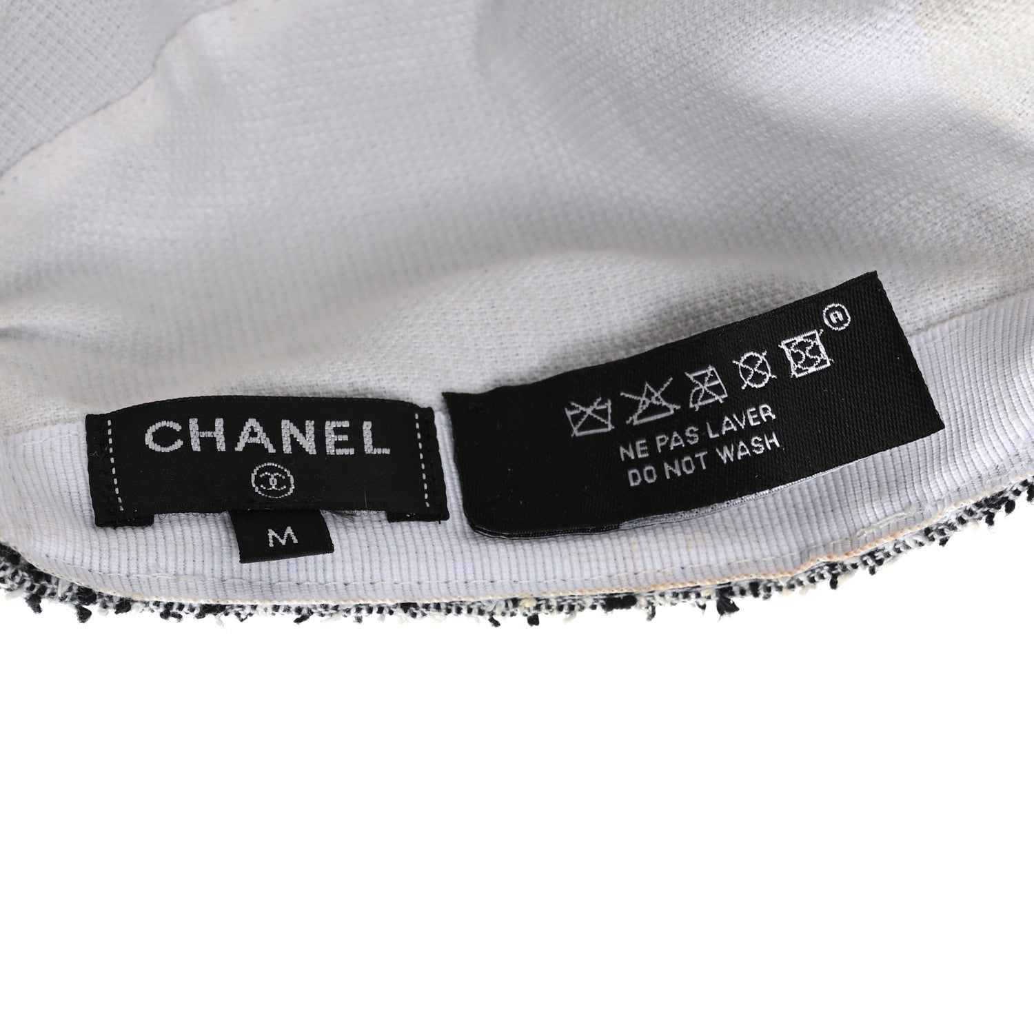 Chanel Tweed CC Cap Hat M Black White 7 of 7