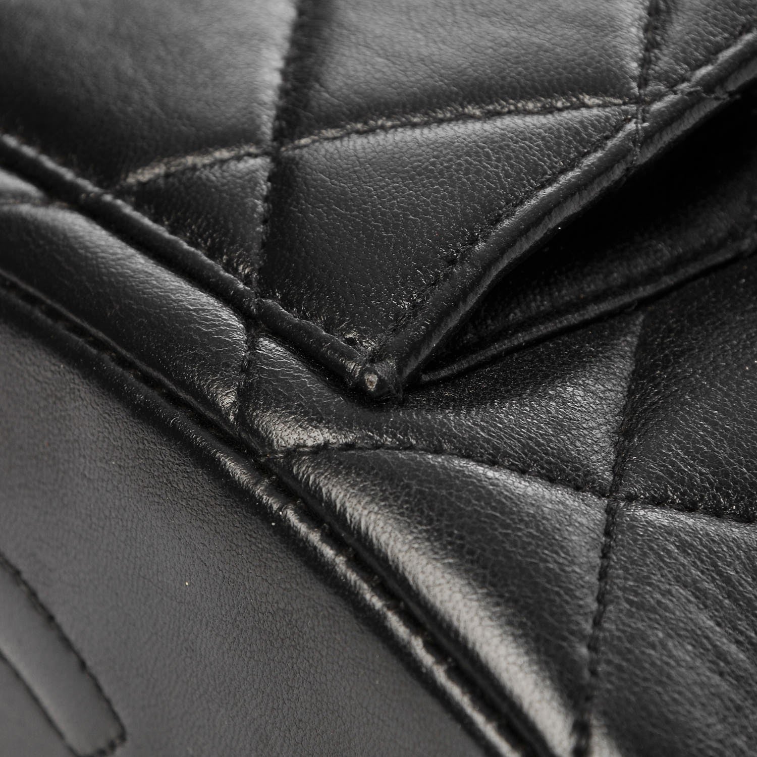 Chanel Lambskin Quilted Drawstring Backpack Black 11 of 12