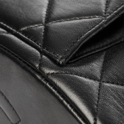 Chanel Lambskin Quilted Drawstring Backpack Black 11 of 12
