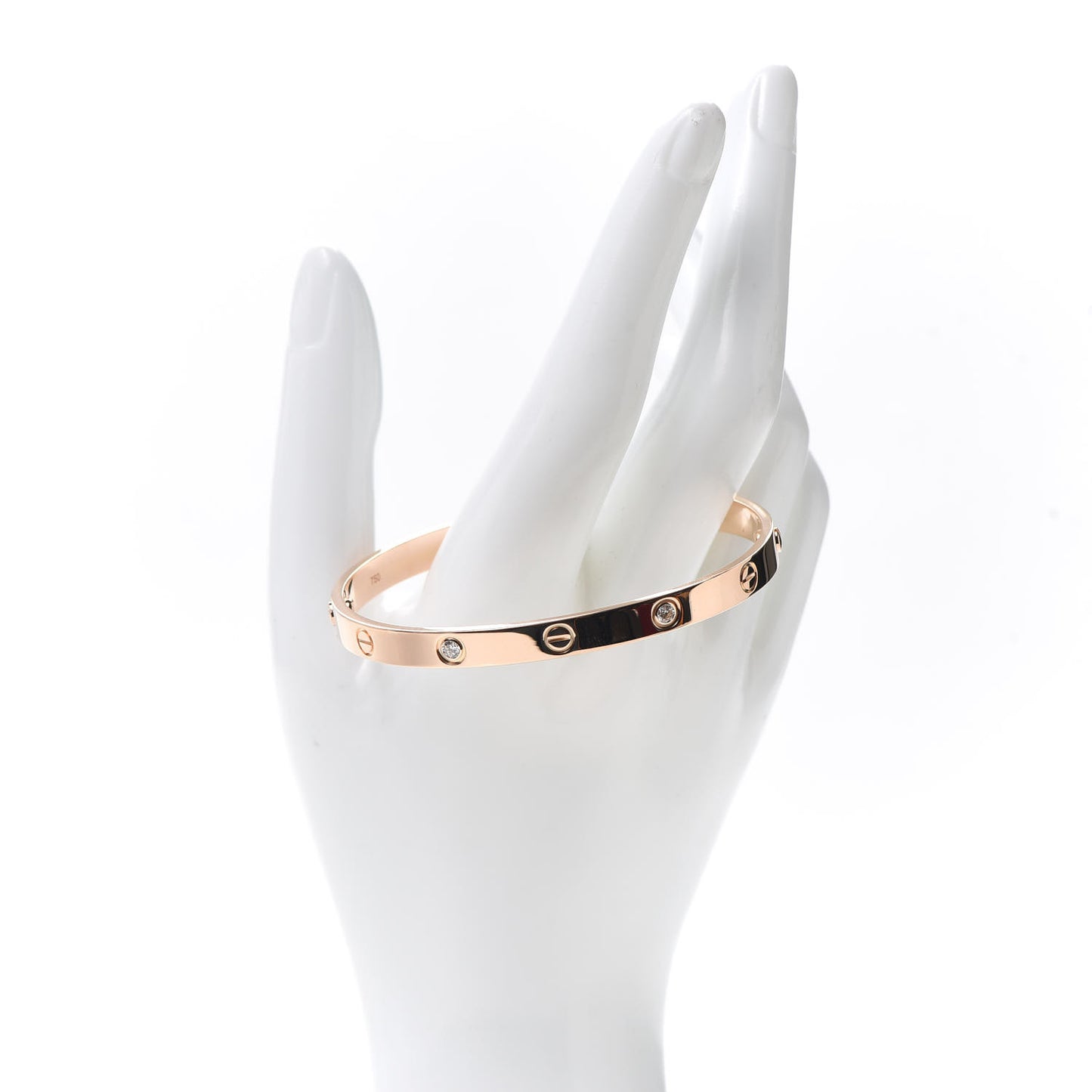 18K Pink Gold 4 Diamond LOVE Bracelet 19