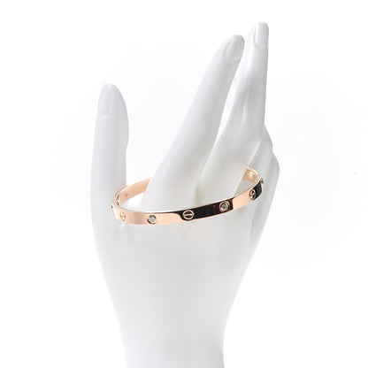 Cartier 18K Pink Gold 4 Diamond LOVE Bracelet 19 2 of 7