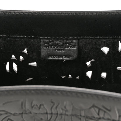 Christian Dior Calfskin Laser Cut Studded Medium Book Tote Black 6 of 10