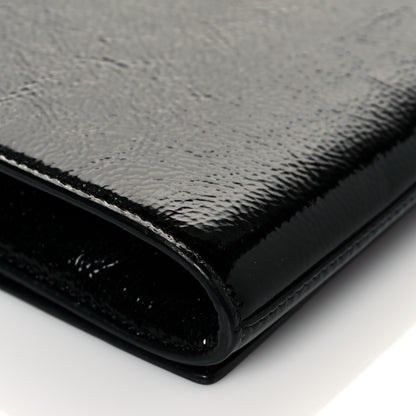 Saint Laurent Textured Patent Monogram Large Belle De Jour Clutch Black 9 of 10