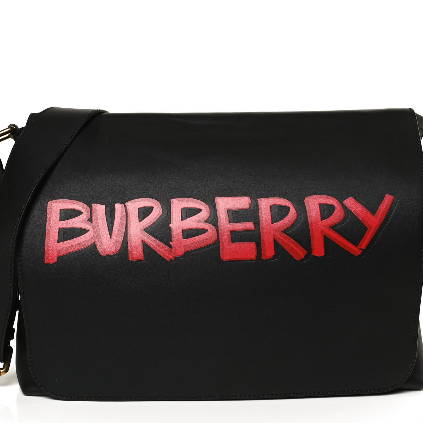 Soft Calfskin Graffiti Messenger Bag Black