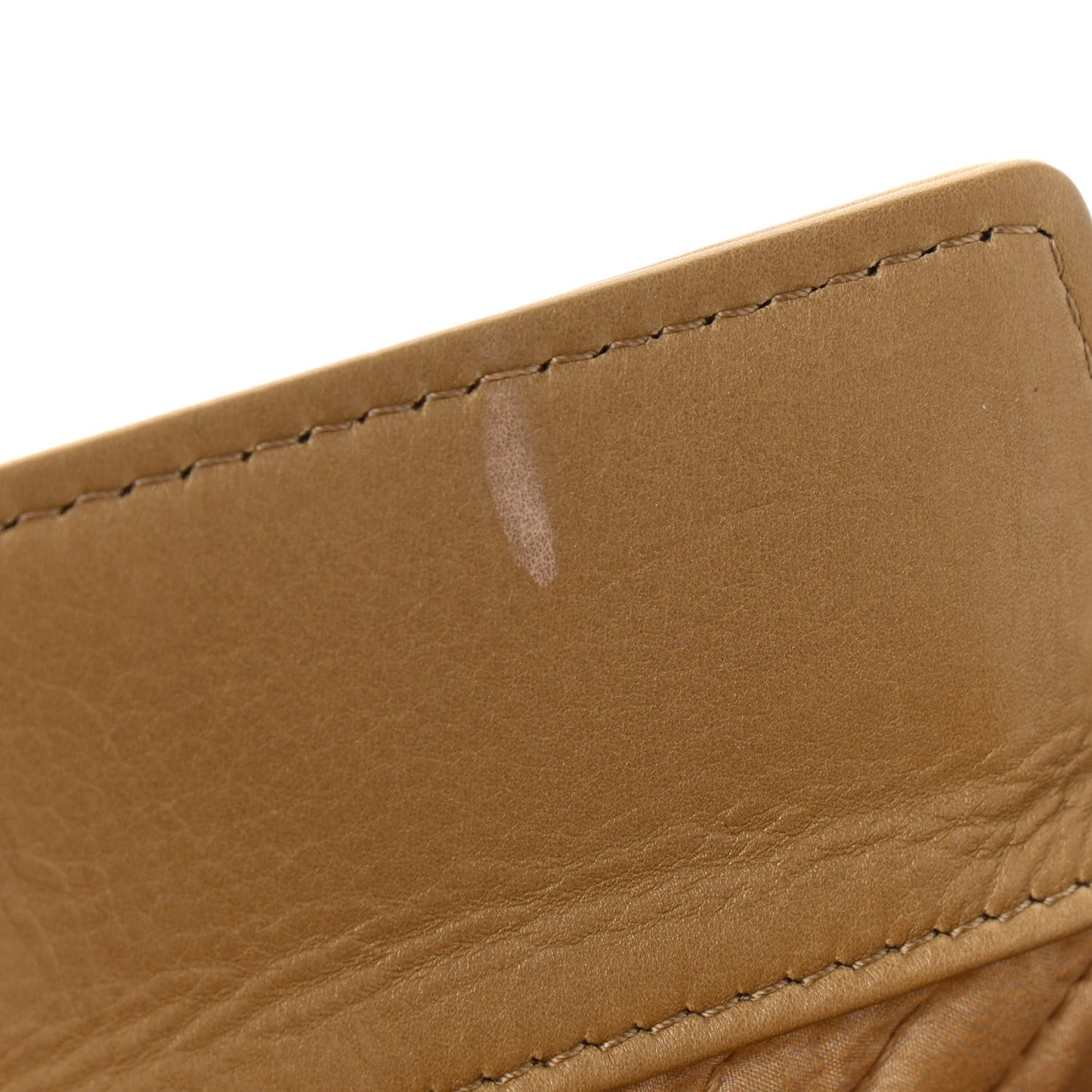 Aged Calfskin Chevron Boy Cosmetic Pouch Beige