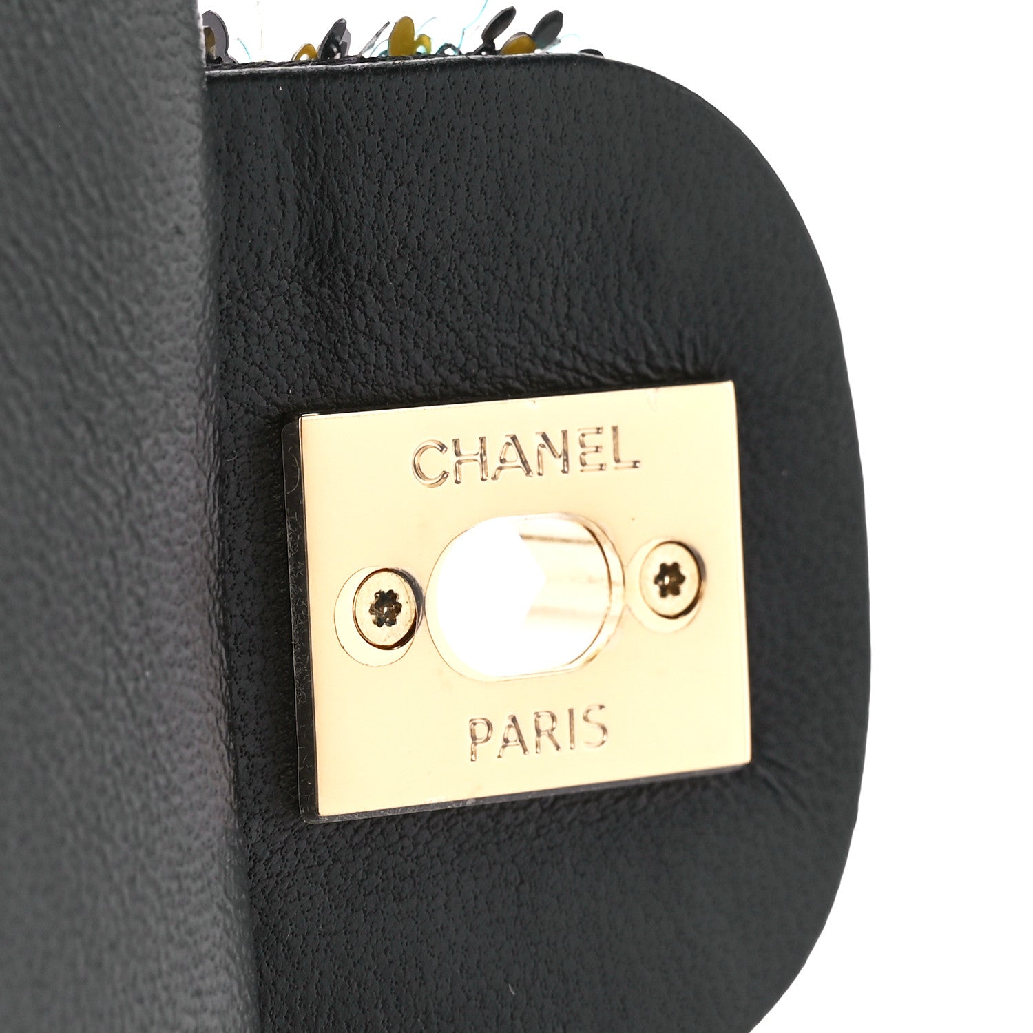 Chanel Sequin Logo CC Small Single Flap Black Multicolor 7 of 12
