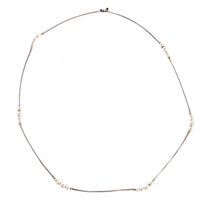 David Yurman Sterling Silver 18K Yellow Gold Pearl 10mm Box Chain Necklace 1 of 4