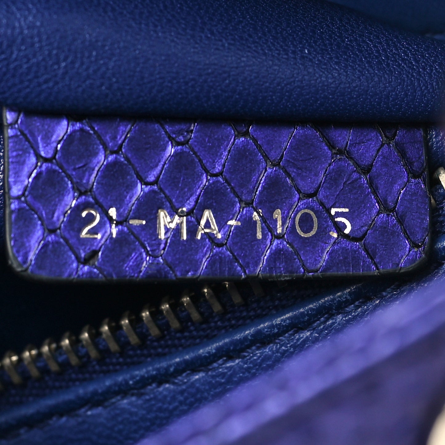 Metallic Snakeskin Mini Lady Dior Purple