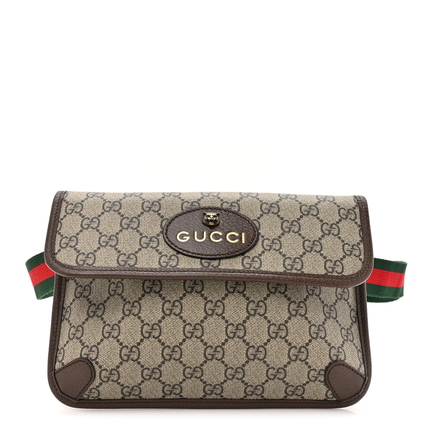 GG Supreme Monogram Neo Vintage Web Belt Bag Brown