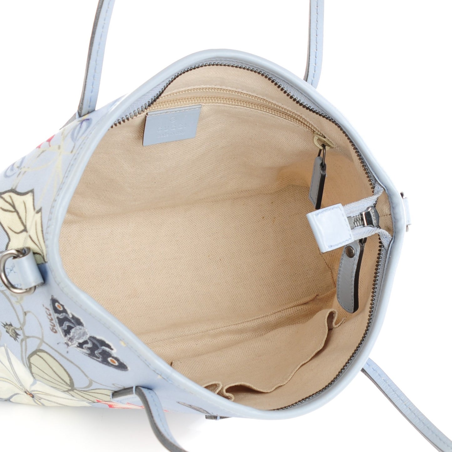 Canvas Flora Knight Small Zippered Tote Dusty Blue