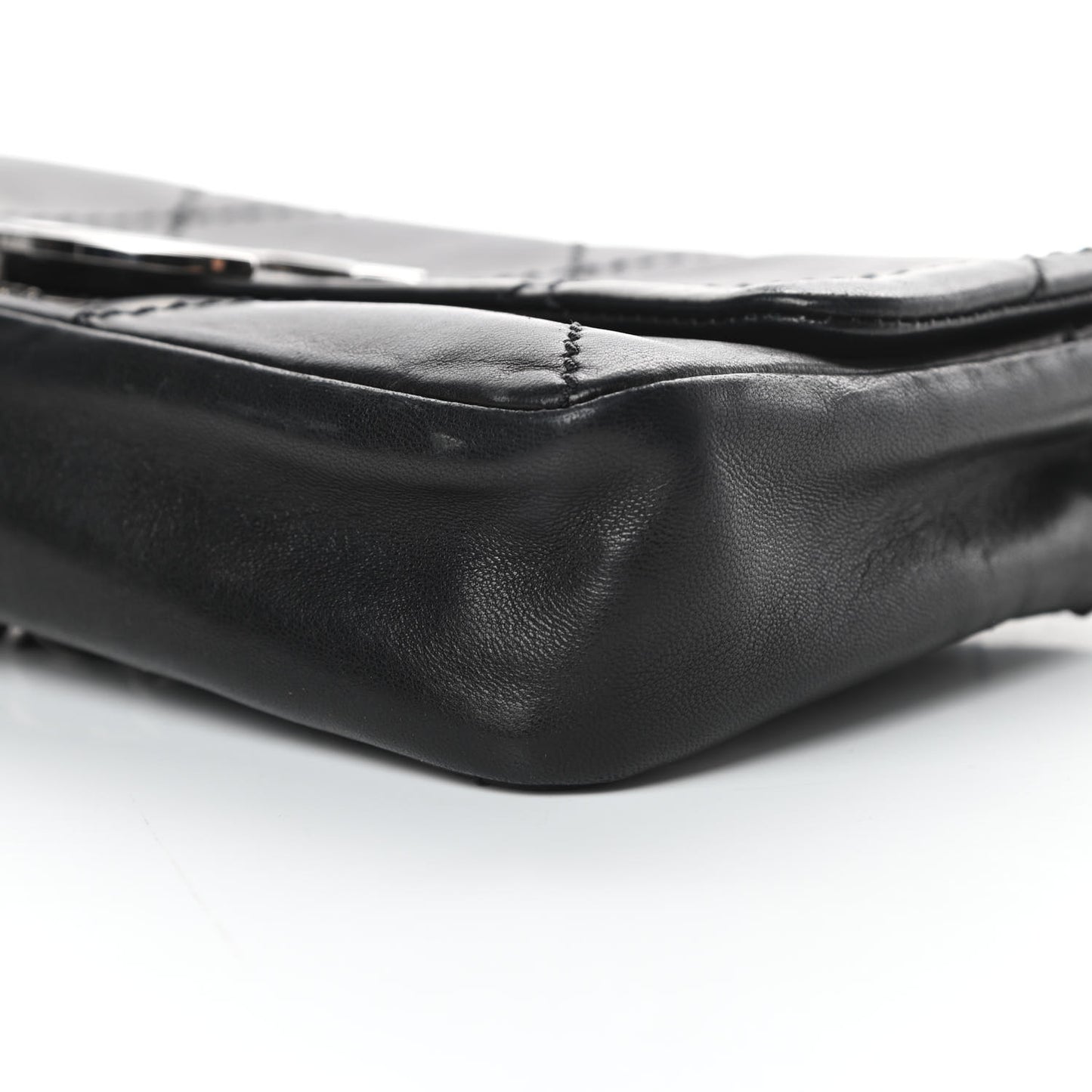 Lambskin Diamond Stitched CC East West Flap Black