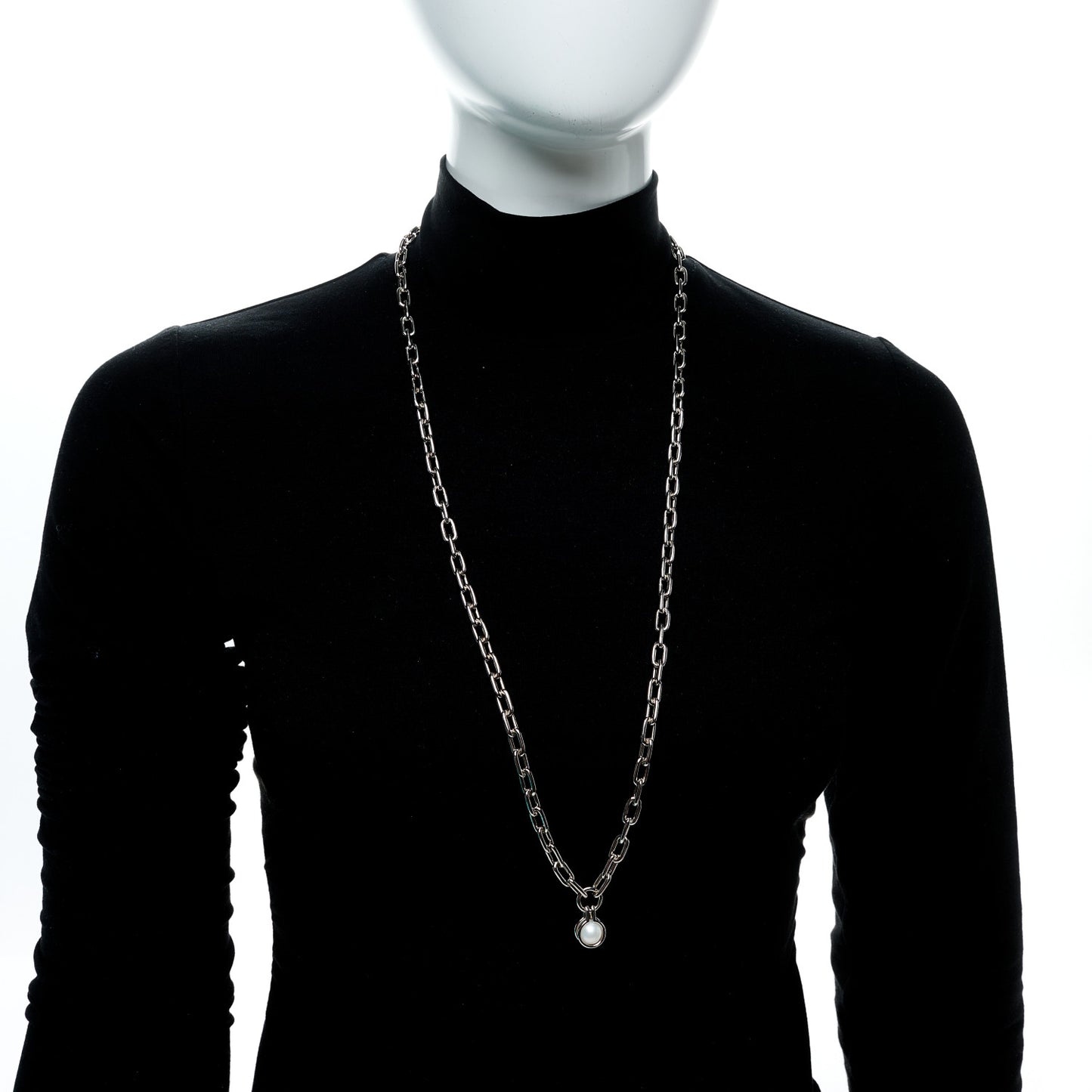 Sterling Silver Cultured Pearl HardWear Necklace