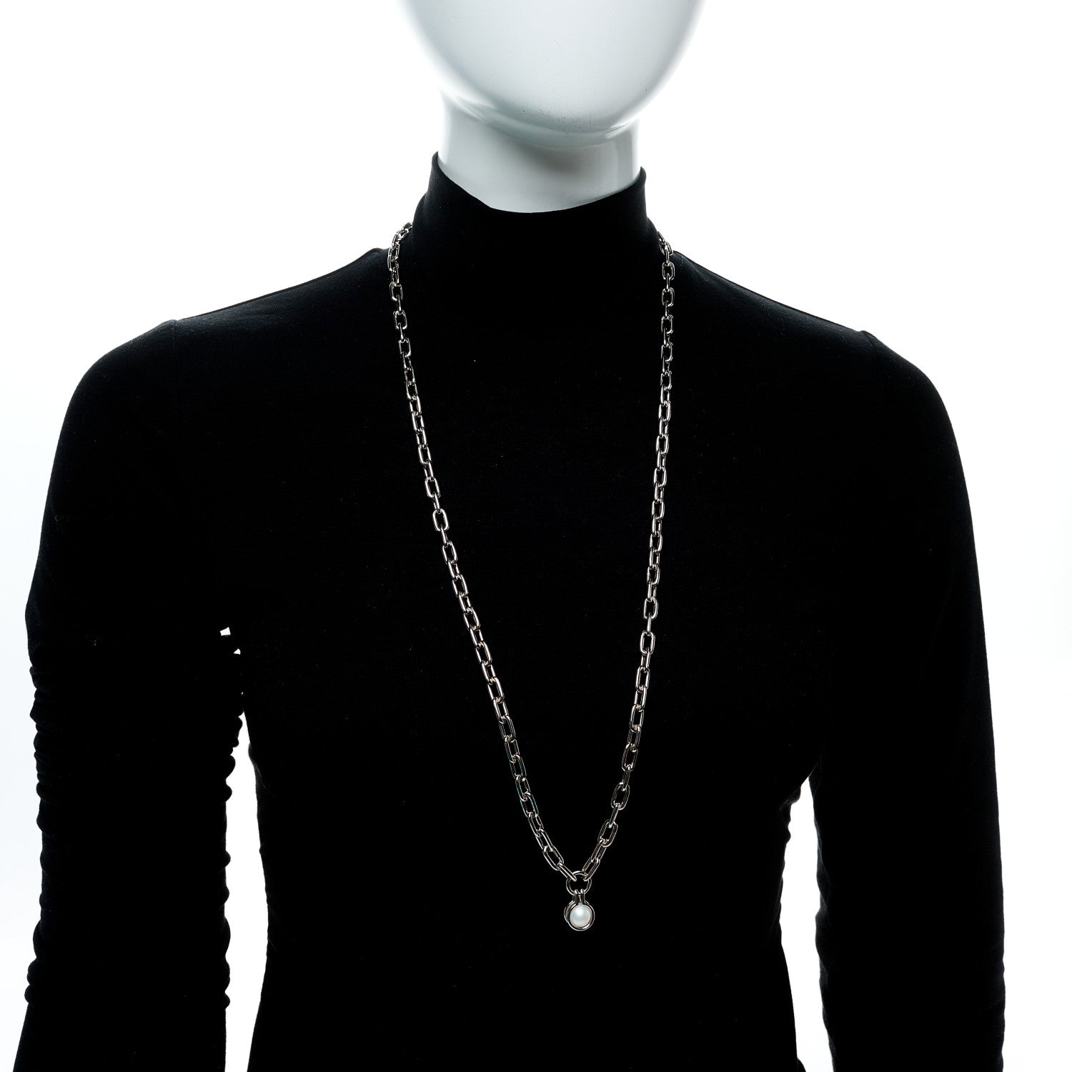 Tiffany Sterling Silver Cultured Pearl HardWear Necklace 2 of 5