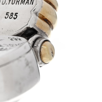David Yurman Sterling Silver 14K Yellow Gold Mother of Pearl 21mm Classic Cable Quartz Watch 5 of 6