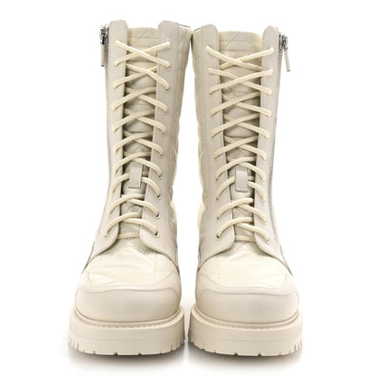 Christian Dior Calfskin Cannage D-Leader Ankle Boots 39.5 White 3 of 10