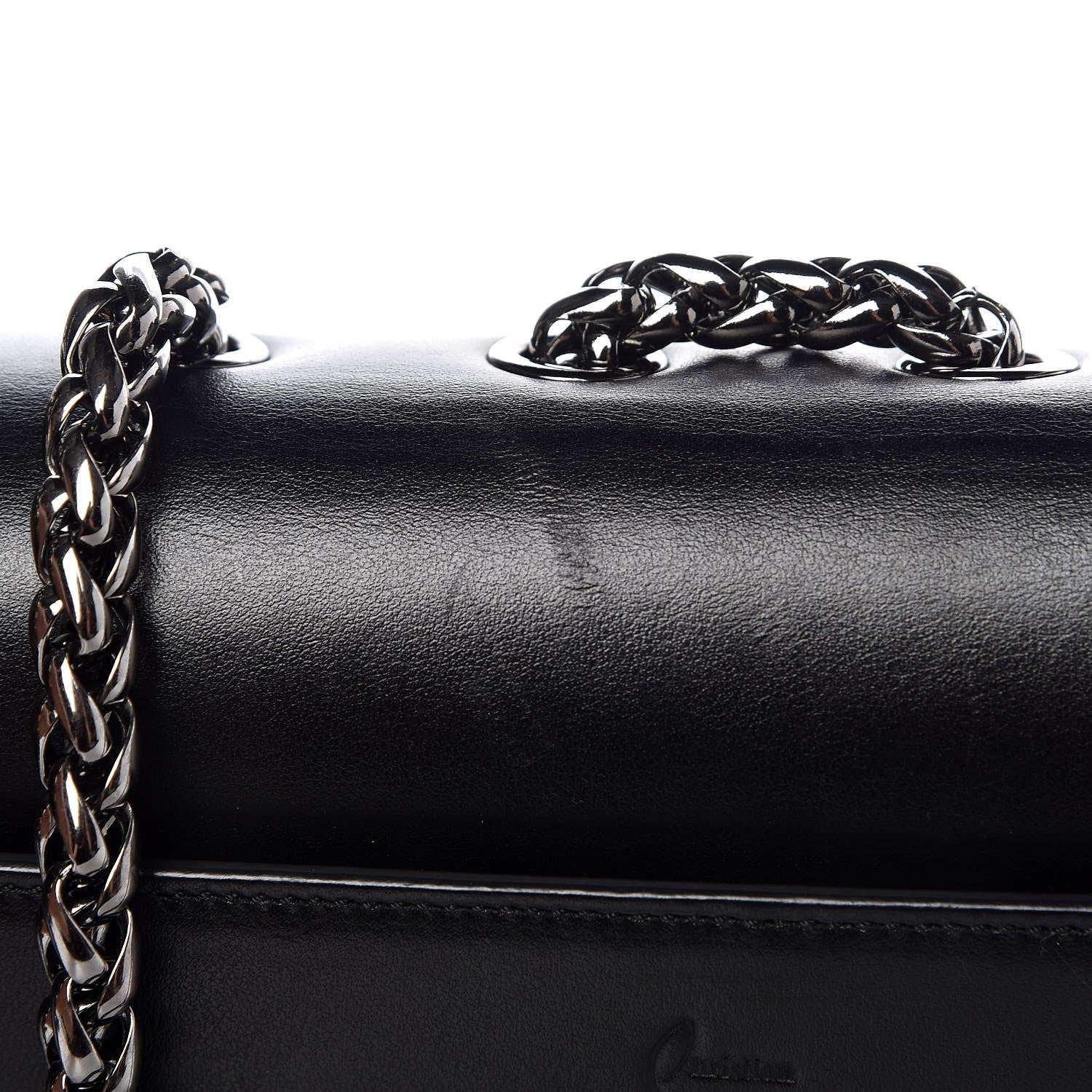 Christian Louboutin Calfskin Small Sweety Charity NV Shoulder Bag Black 9 of 9