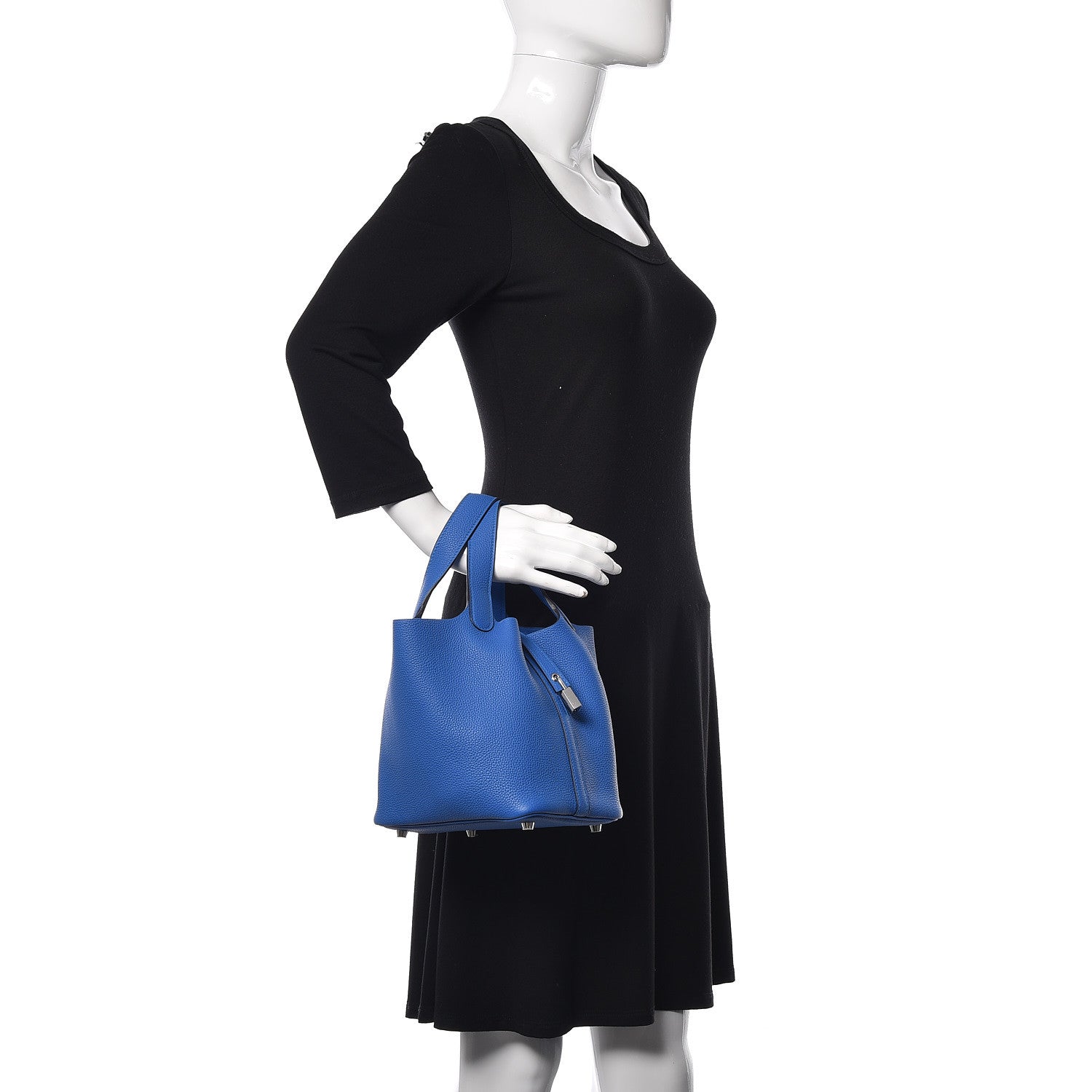 Hermes Taurillon Clemence Picotin Lock 18 PM Bleu Zellige 2 of 11