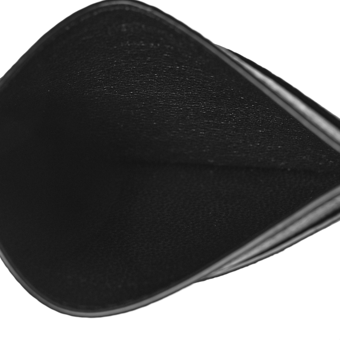 Grained Calfskin Monogram Credit Card Case Black