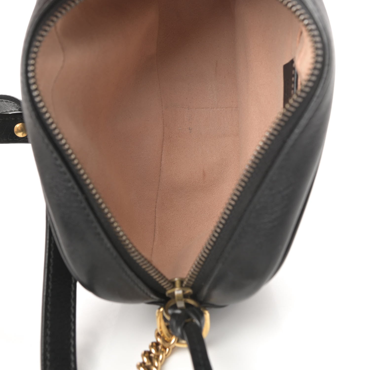 Gucci Calfskin Matelasse Mini GG Marmont Chain Shoulder Bag Black 5 of 10