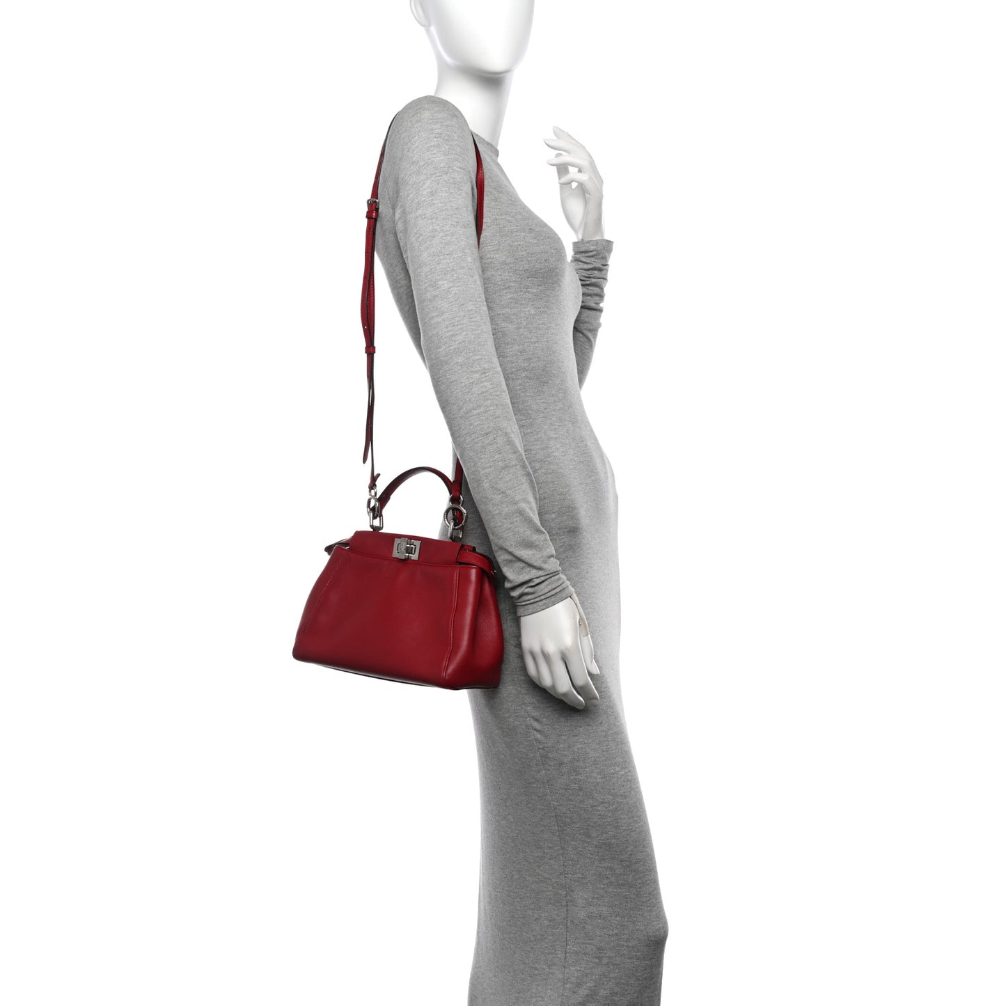 Nappa Elaphe Monster Eyes Mini Peekaboo Iconic Satchel Ruby Bois de Rose Natural