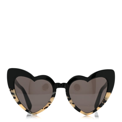 Saint Laurent Acetate Heart Frame Loulou SL181 Sunglasses Black White Havana 2 of 8