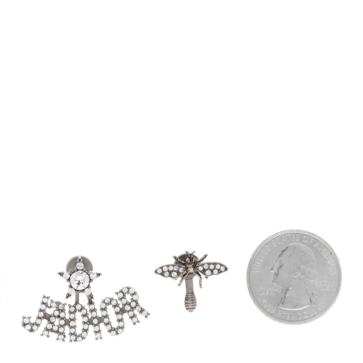 Christian Dior Palladium Crystal J'adior Earrings 2 of 4