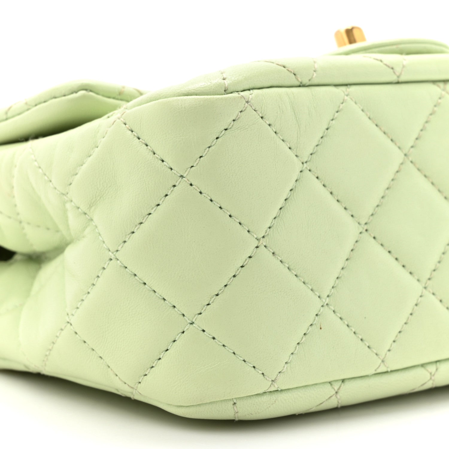 Chanel Lambskin Quilted Mini Pearl Crush Flap Light Green 10 of 16