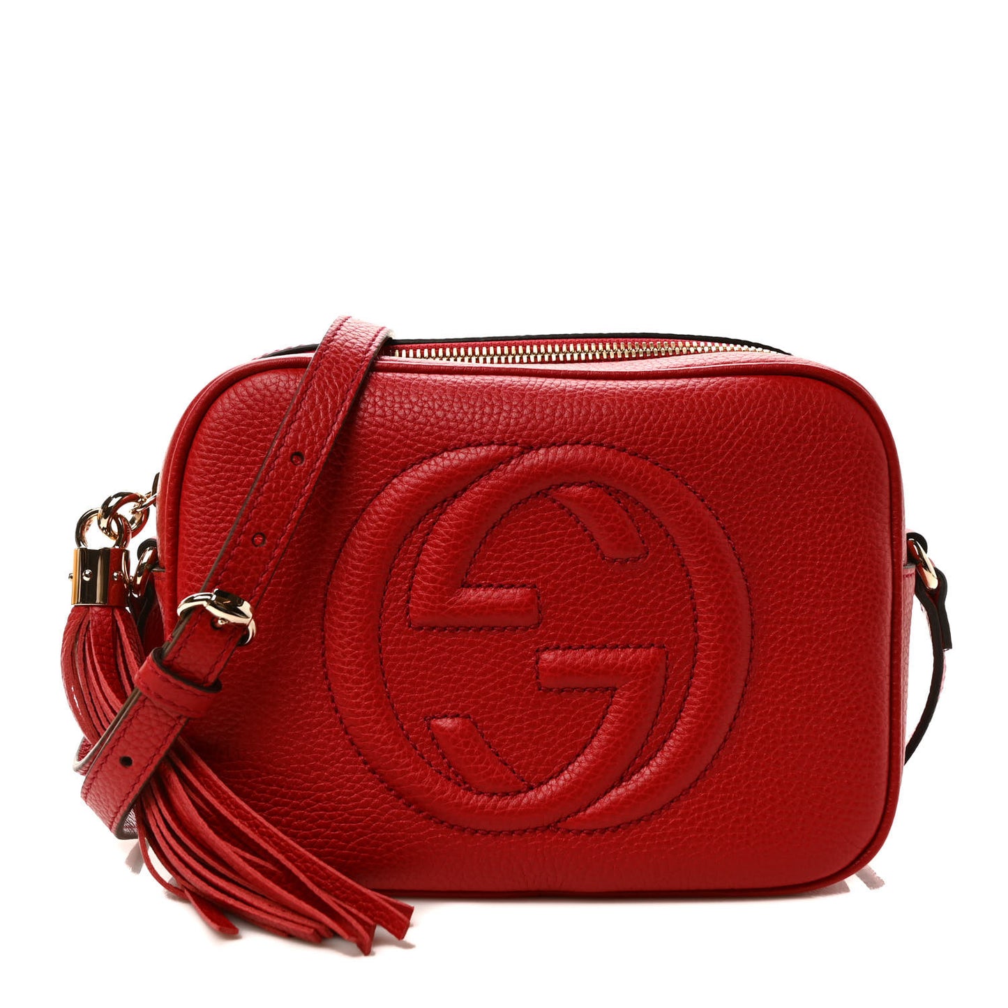 Pebbled Calfskin Small Soho Disco Bag Tabasco Red