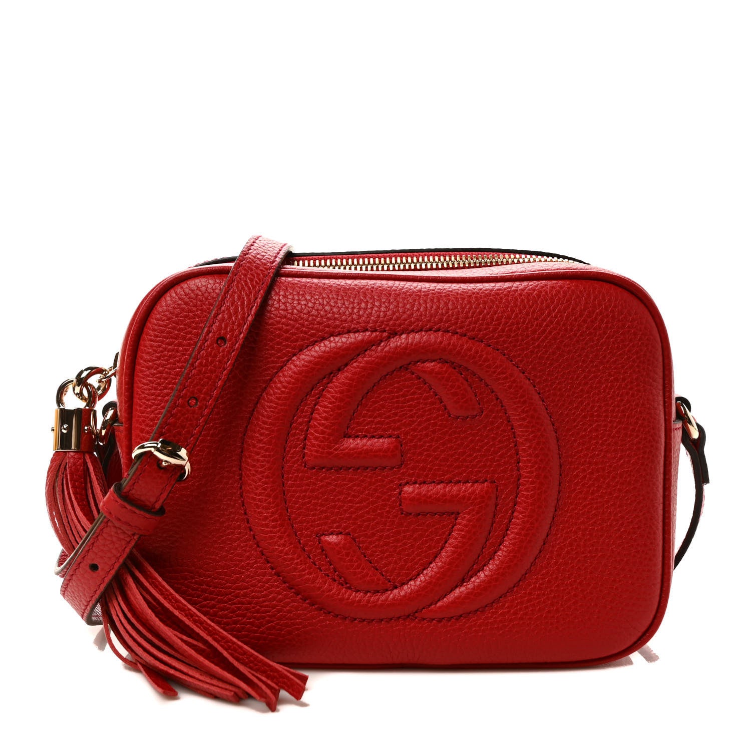 Gucci Pebbled Calfskin Small Soho Disco Bag Tabasco Red 1 of 10