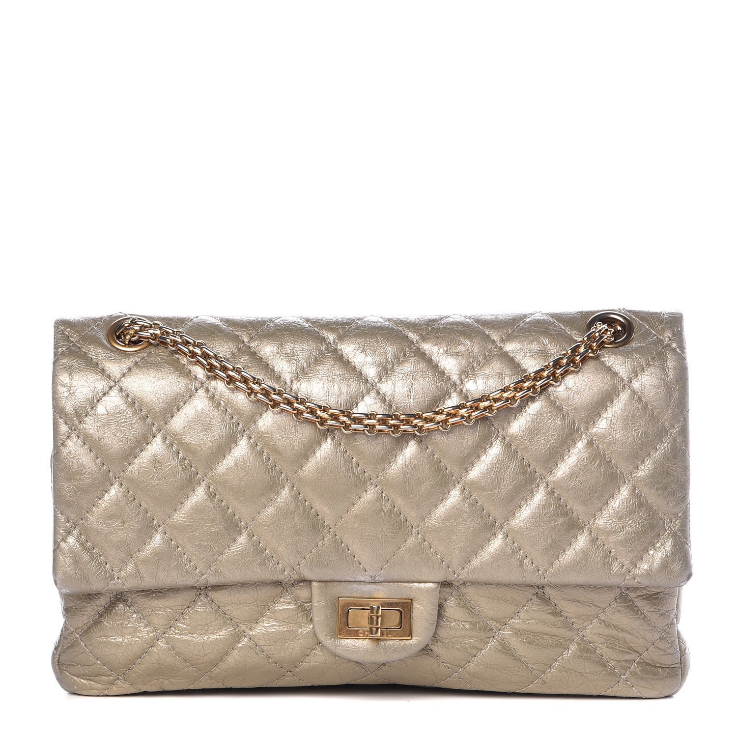 Chanel Metallic Aged Calfskin Quilted 2.55 Reissue 226 Flap Gold 1 of 21
