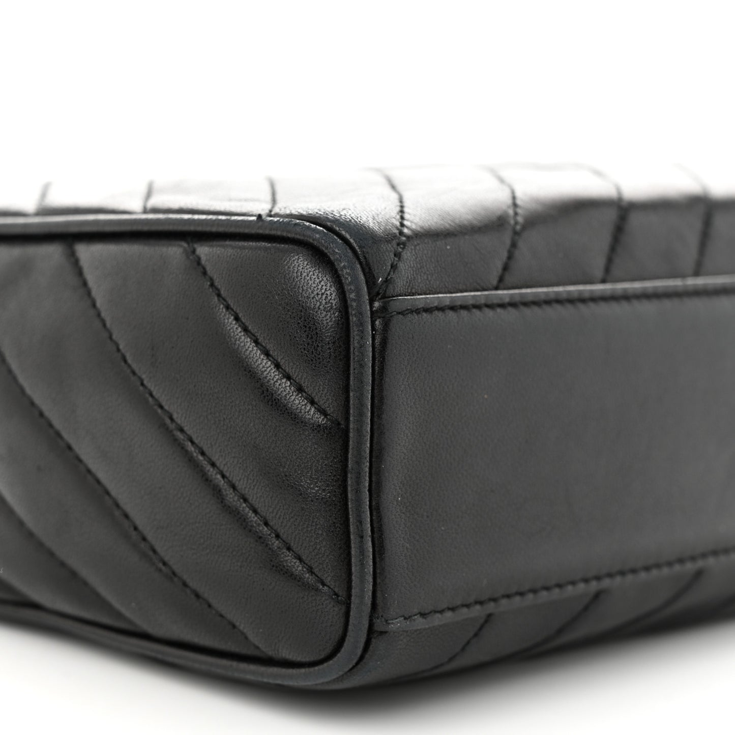 Lambskin Quilted Tassel Camera Case Black