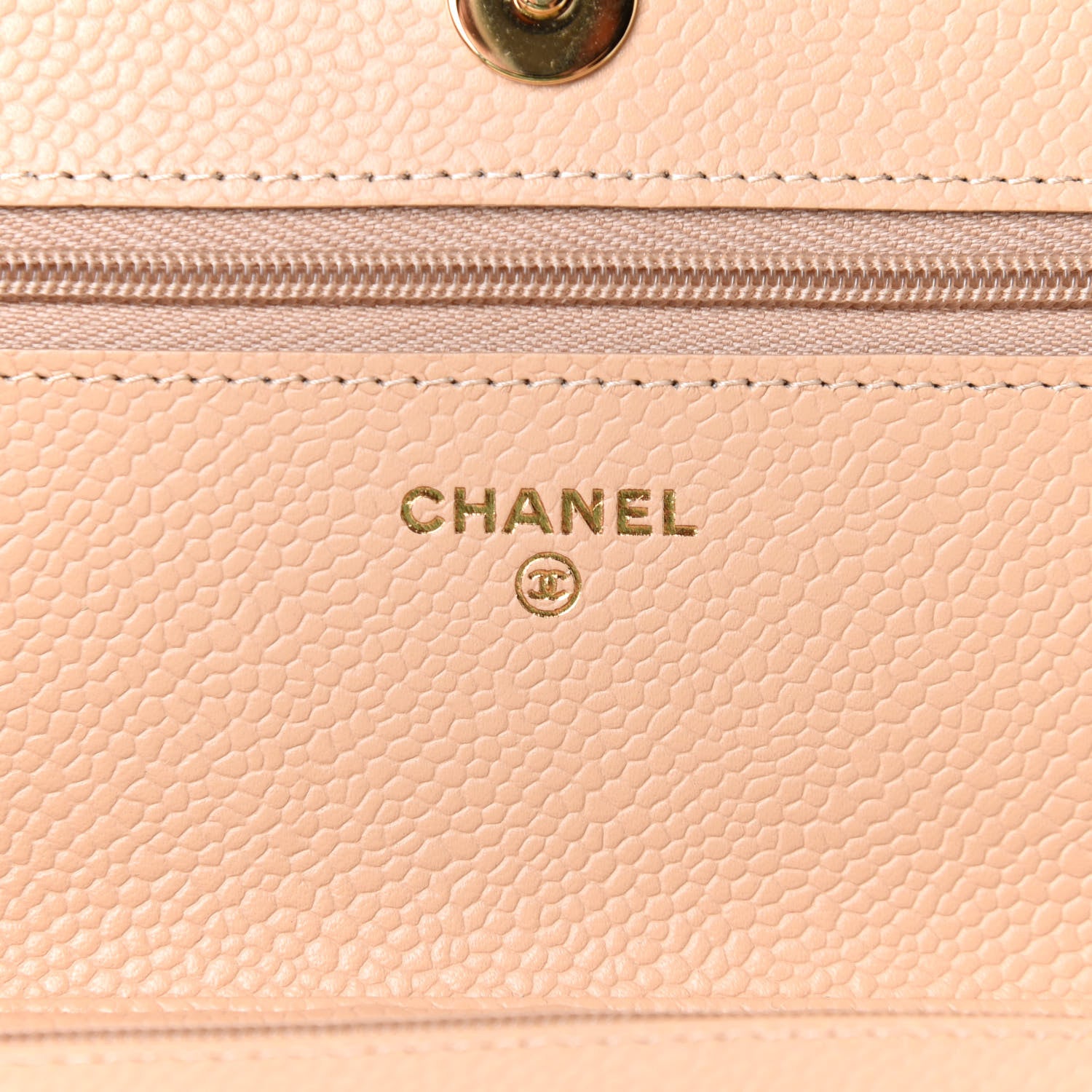 Chanel Caviar Quilted Wallet On Chain WOC Beige 6 of 11