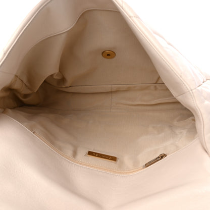 Chanel Lambskin Quilted Maxi Chanel 19 Flap Ivory 5 of 9