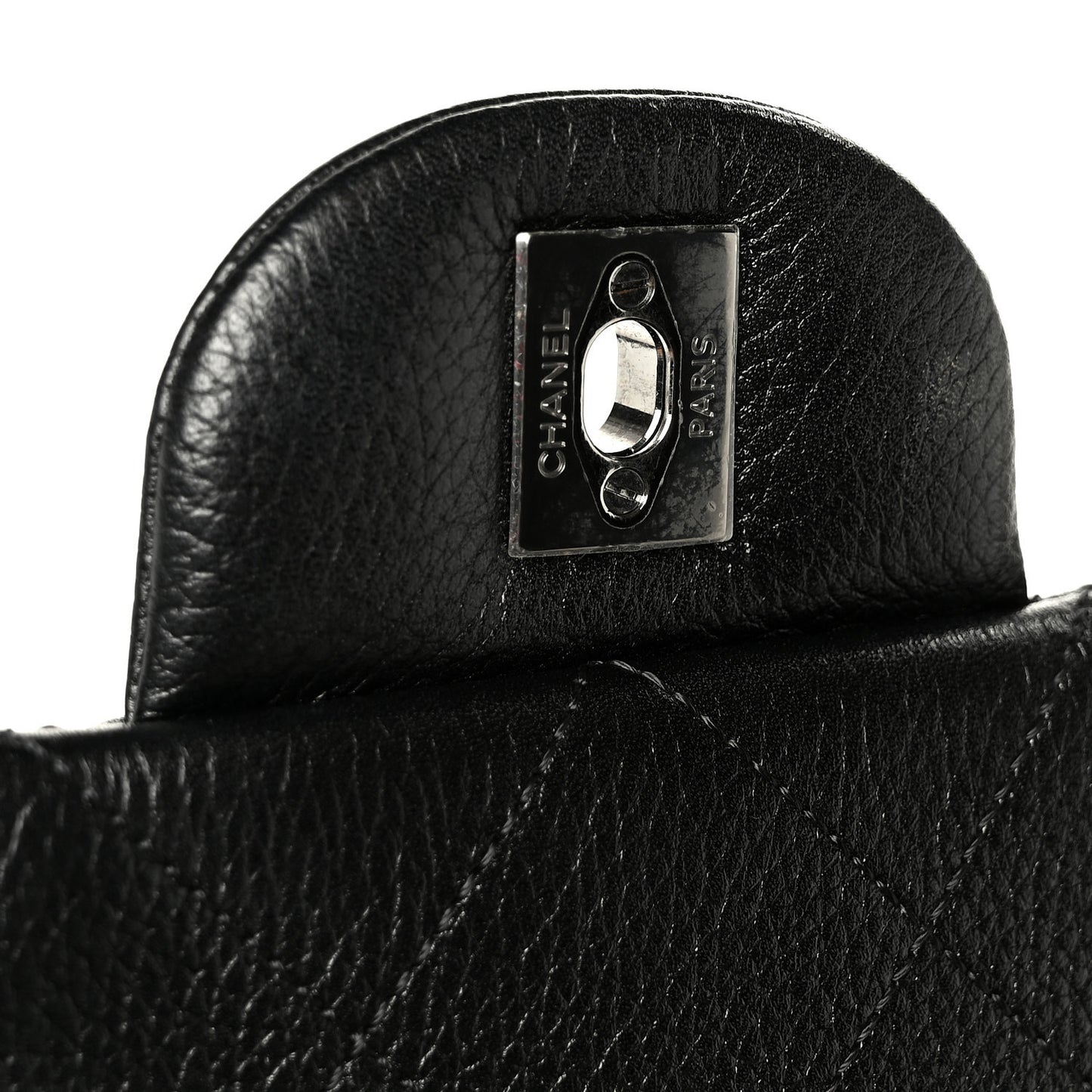 Calfskin Quilted XXL Travel Flap Bag Black