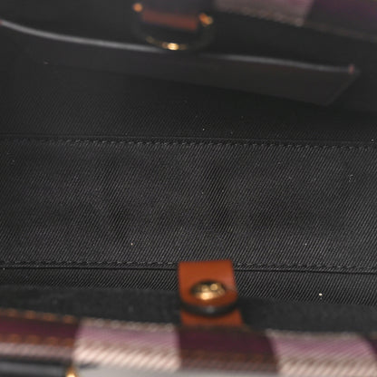 Burberry E-Canvas Check Calfskin Mini Freya Tote Dark Birch Brown 5 of 9