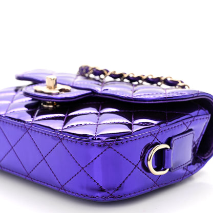 Chanel Mirror Calfskin Metallic Calfskin Quilted Hollywood Boulevard Mini Flap With Star Coin Purse Purple 9 of 10