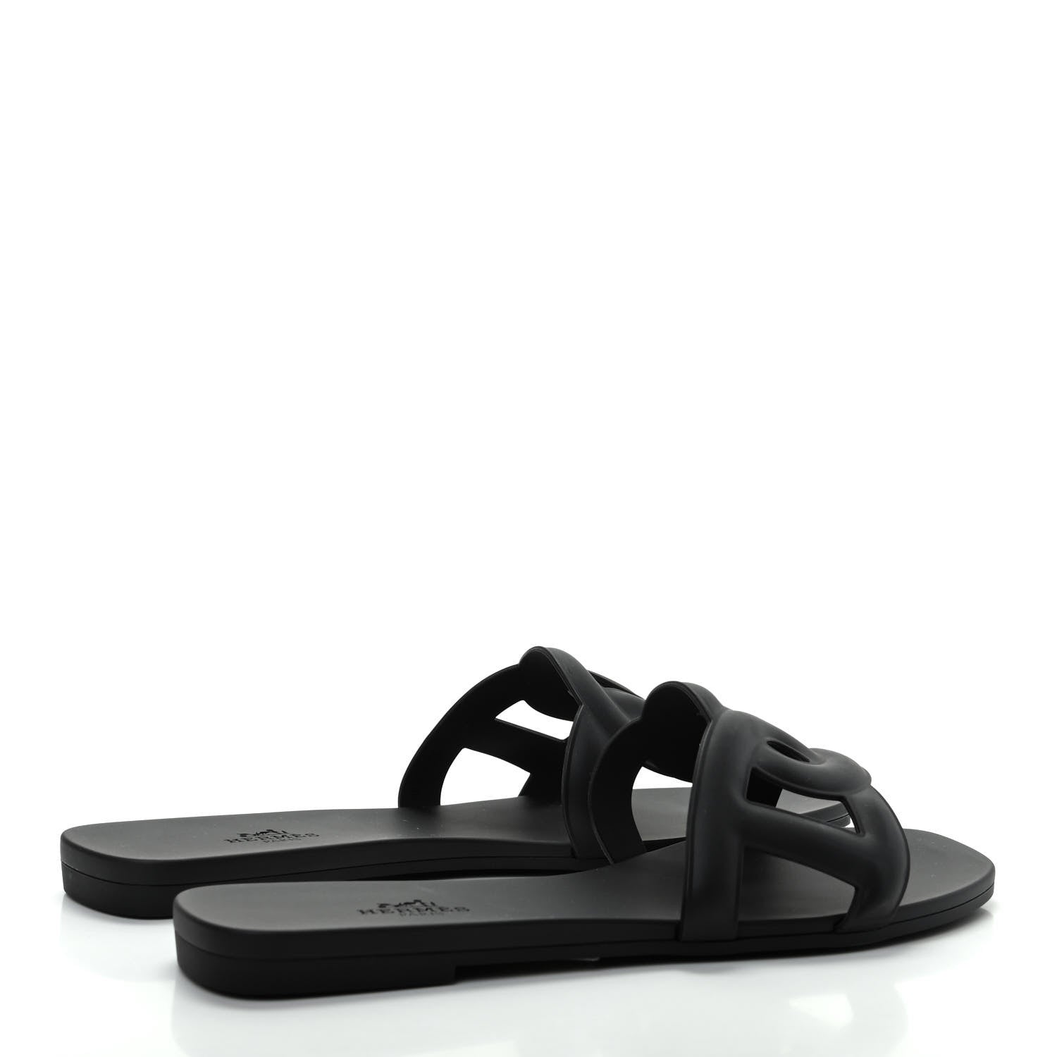 Hermes Rubber Aloha Sandals 38 Black 4 of 11