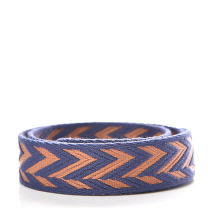 Hermes Toile Swift 25mm Sangle ZigZag Shoulder Strap Bleu Encre Gold 2 of 5