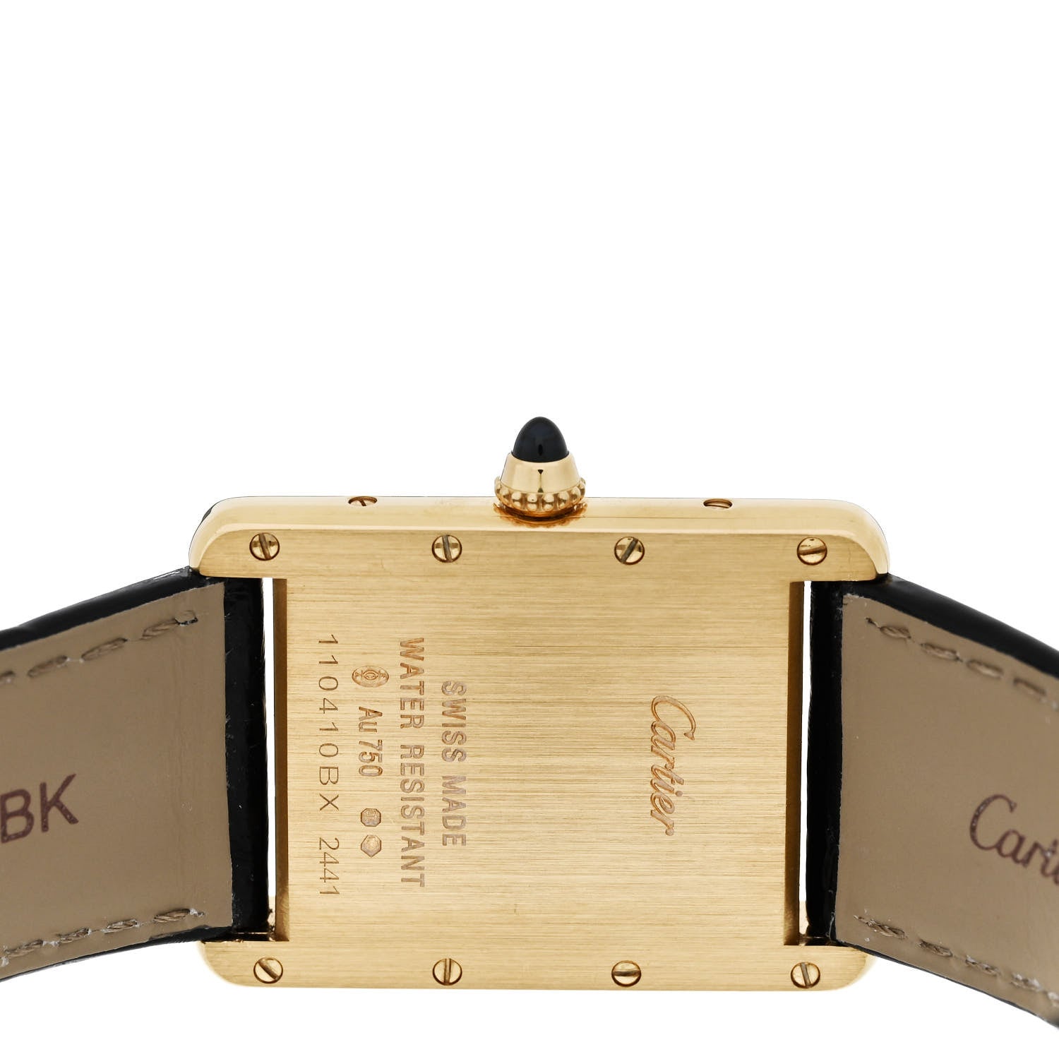 Cartier 18K Yellow Gold Alligator 26mm Tank Louis Quartz Watch 4 of 5