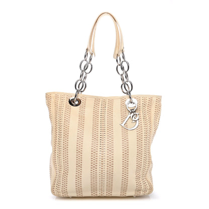 Christian Dior Lambskin Woven Dior Soft Shopping Tote White 1 of 4