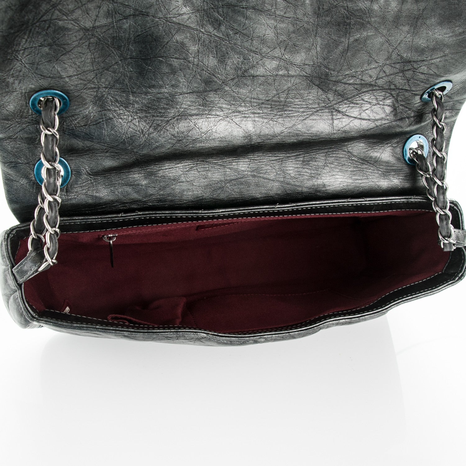 Chanel Metallic Aged Calfskin Quilted Medium Pondichery Flap Black 5 of 8