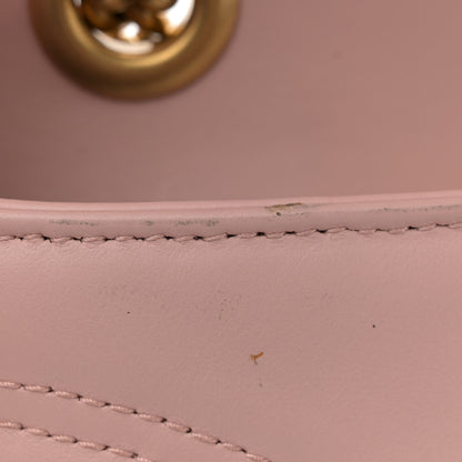 Gucci Calfskin Matelasse Mini GG Marmont Shoulder Bag Perfect Pink 12 of 13