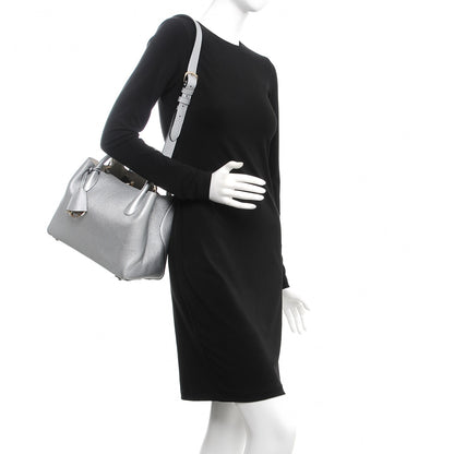 Christian Dior Metallic Supple Grained Calfskin Medium Open Bar Tote Silver 2 of 8