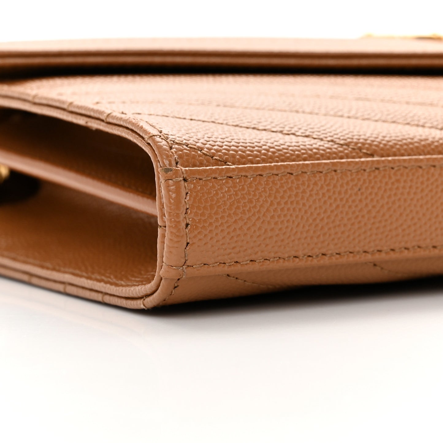Grain De Poudre Matelasse Chevron Cassandre Chain Wallet Cork